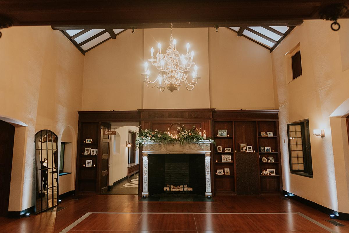 An interior view of a traditional hall
