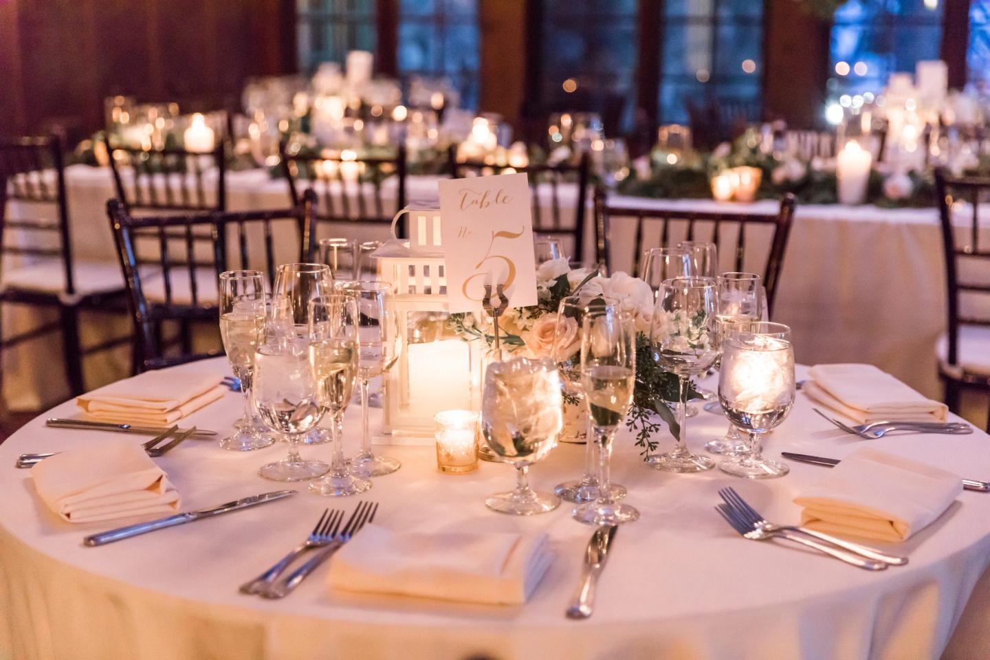 A wedding table setting