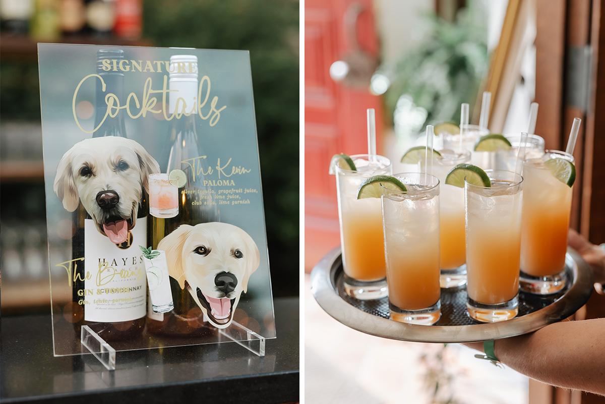 Cocktails and wedding decor