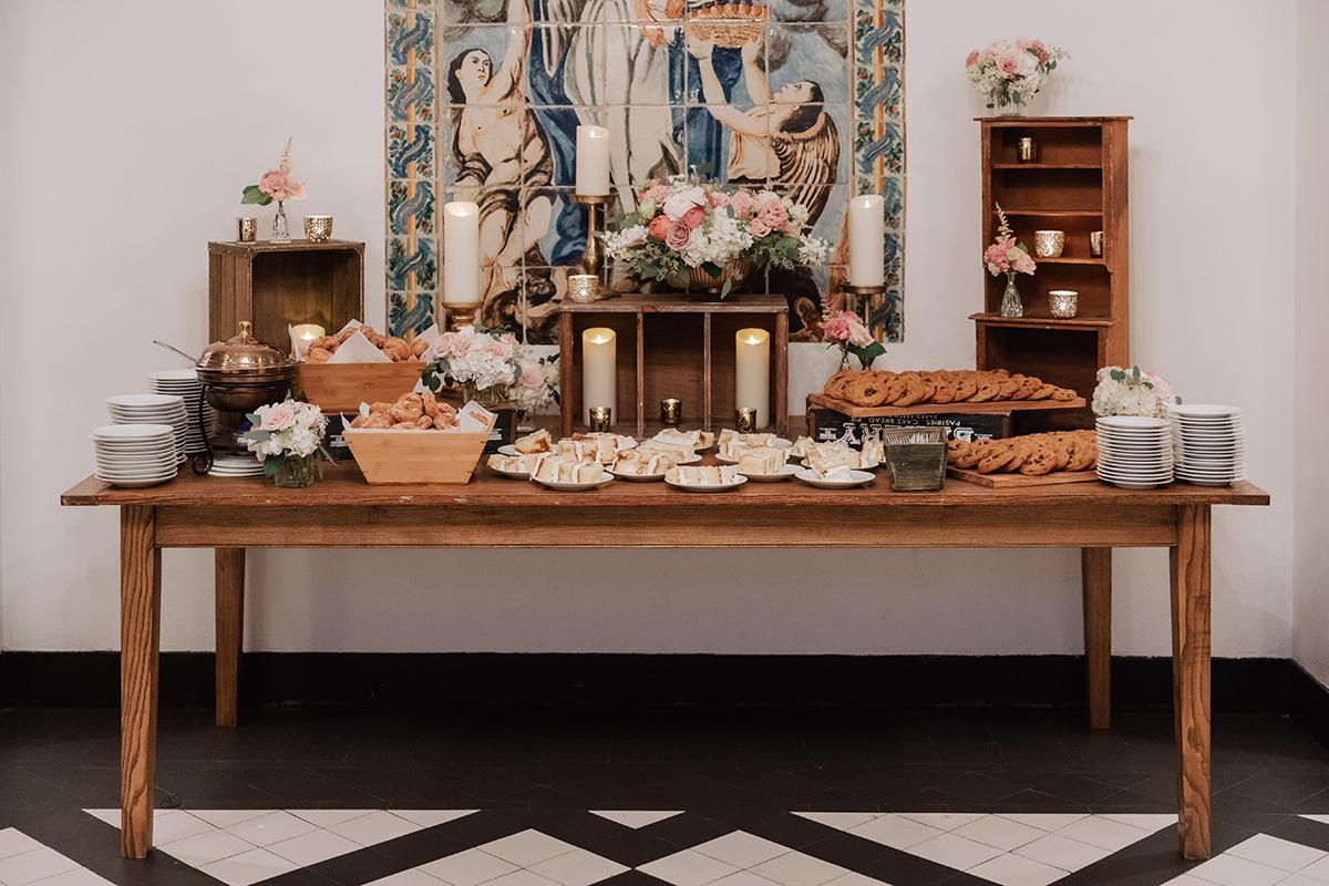 A food display at a wedding