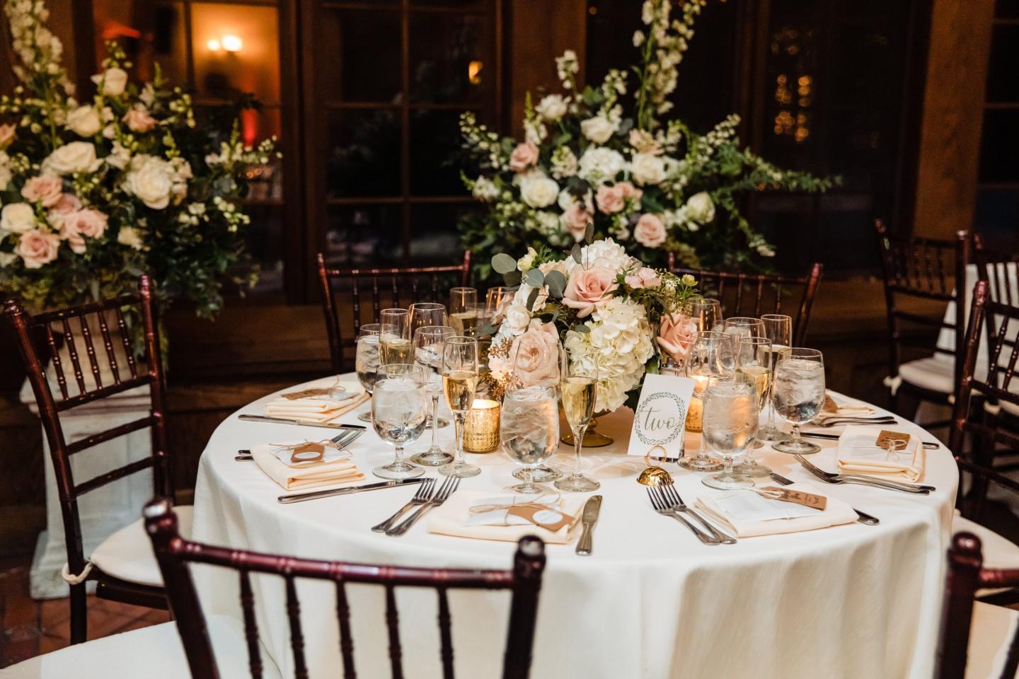 A wedding table setting