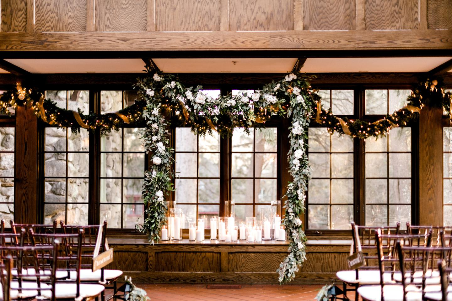 A wedding ceremony set up