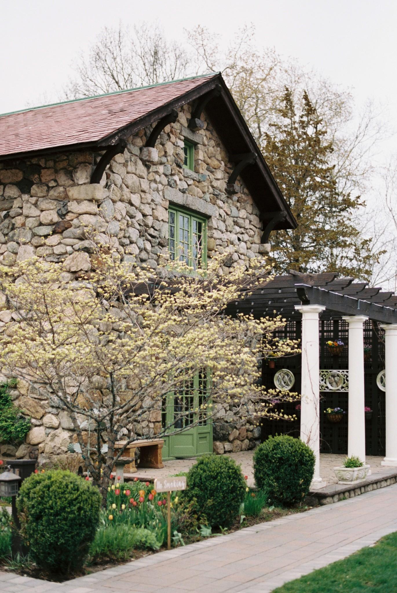 The exterior of a mansion