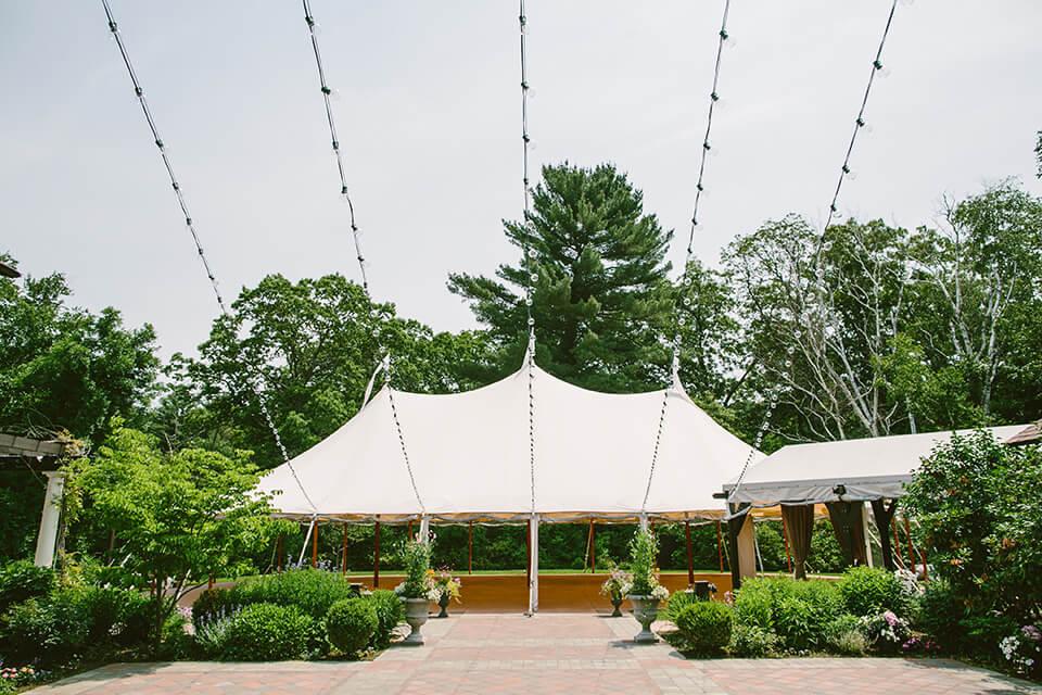 A tent set up for an event