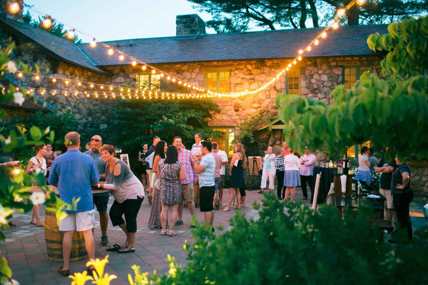 Courtyard with lights