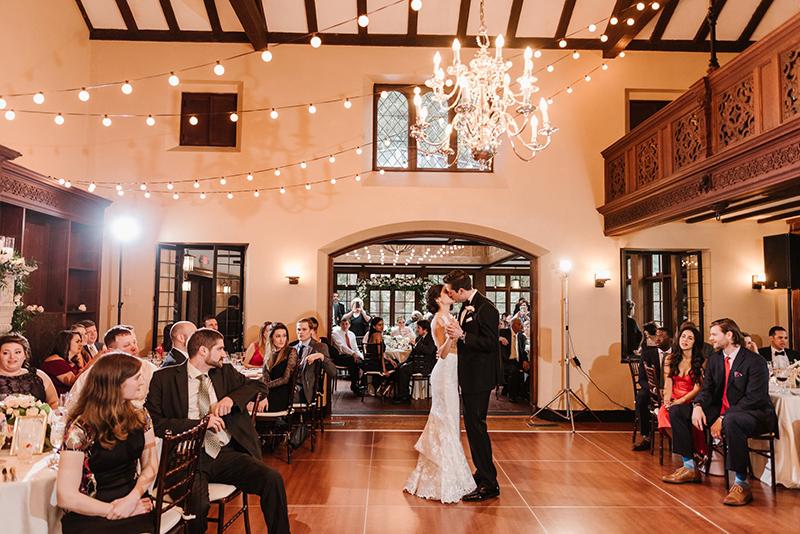A bride and grooms first dance
