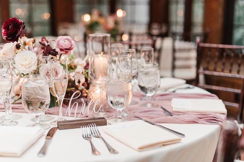 Wedding table settings