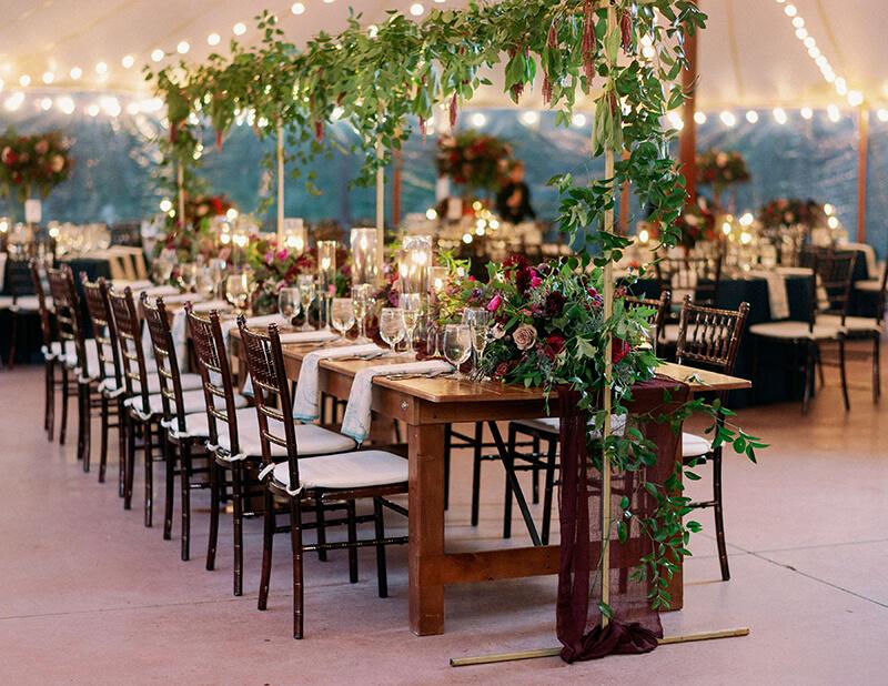 Wedding table settings