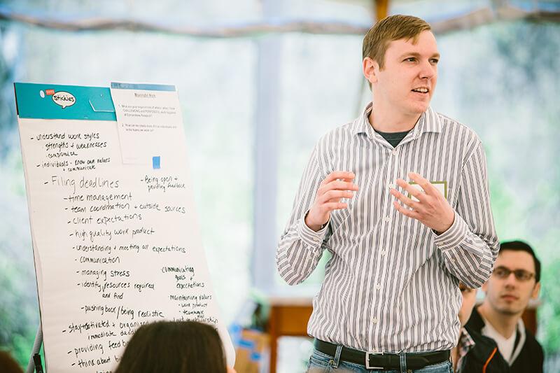 A person giving a speech