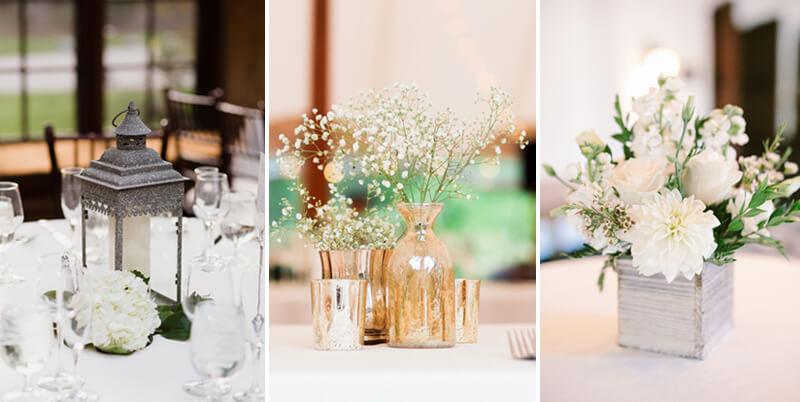 Three images of centre pieces