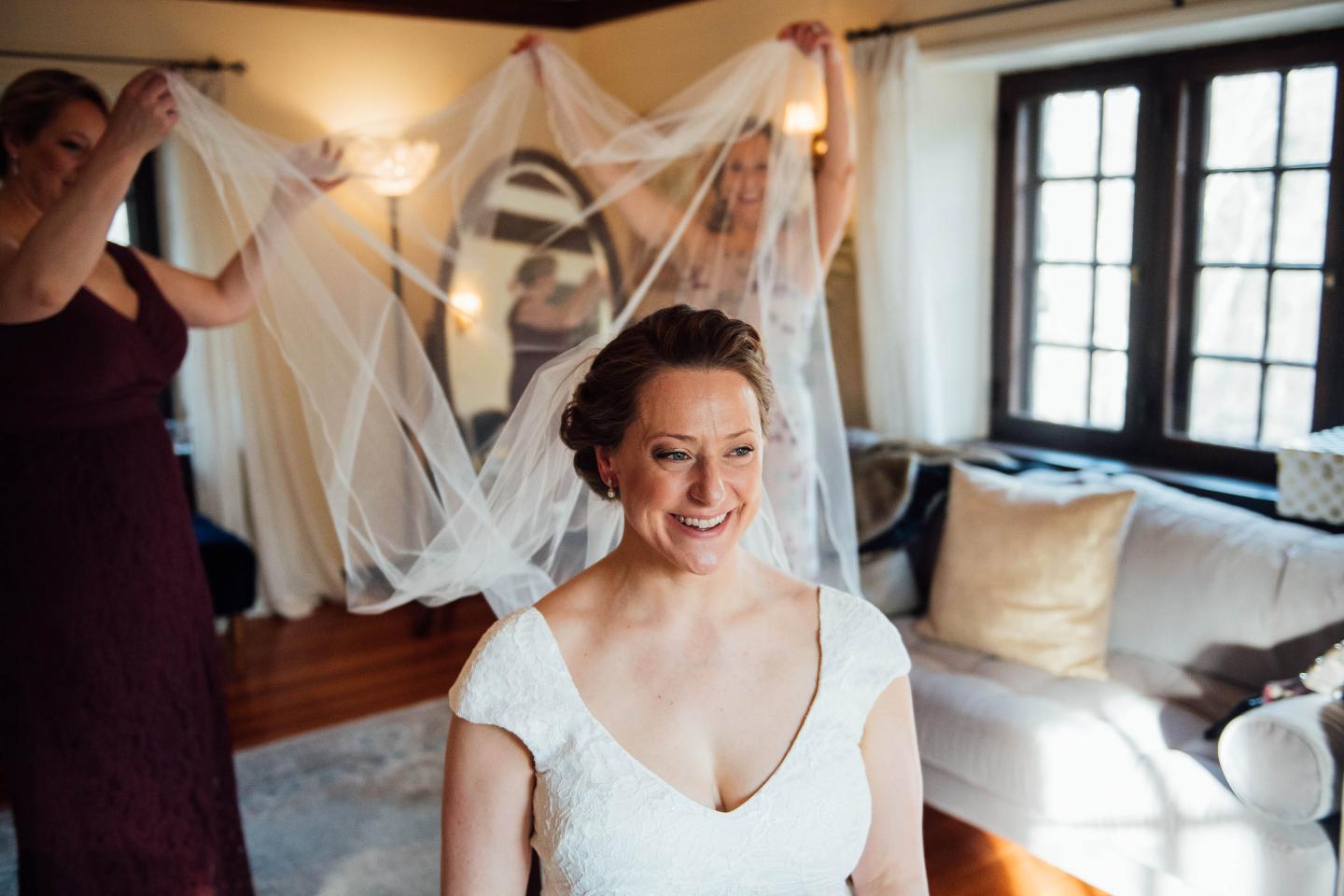 A bride getting ready