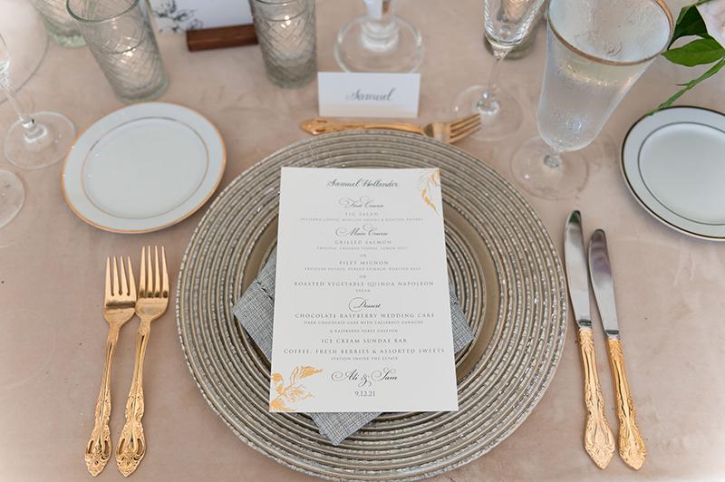 A wedding place setting