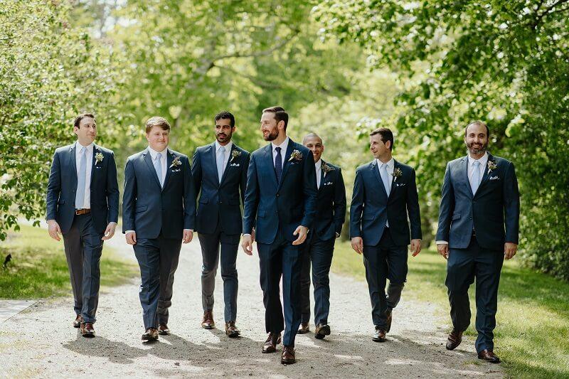Groomsmen walking