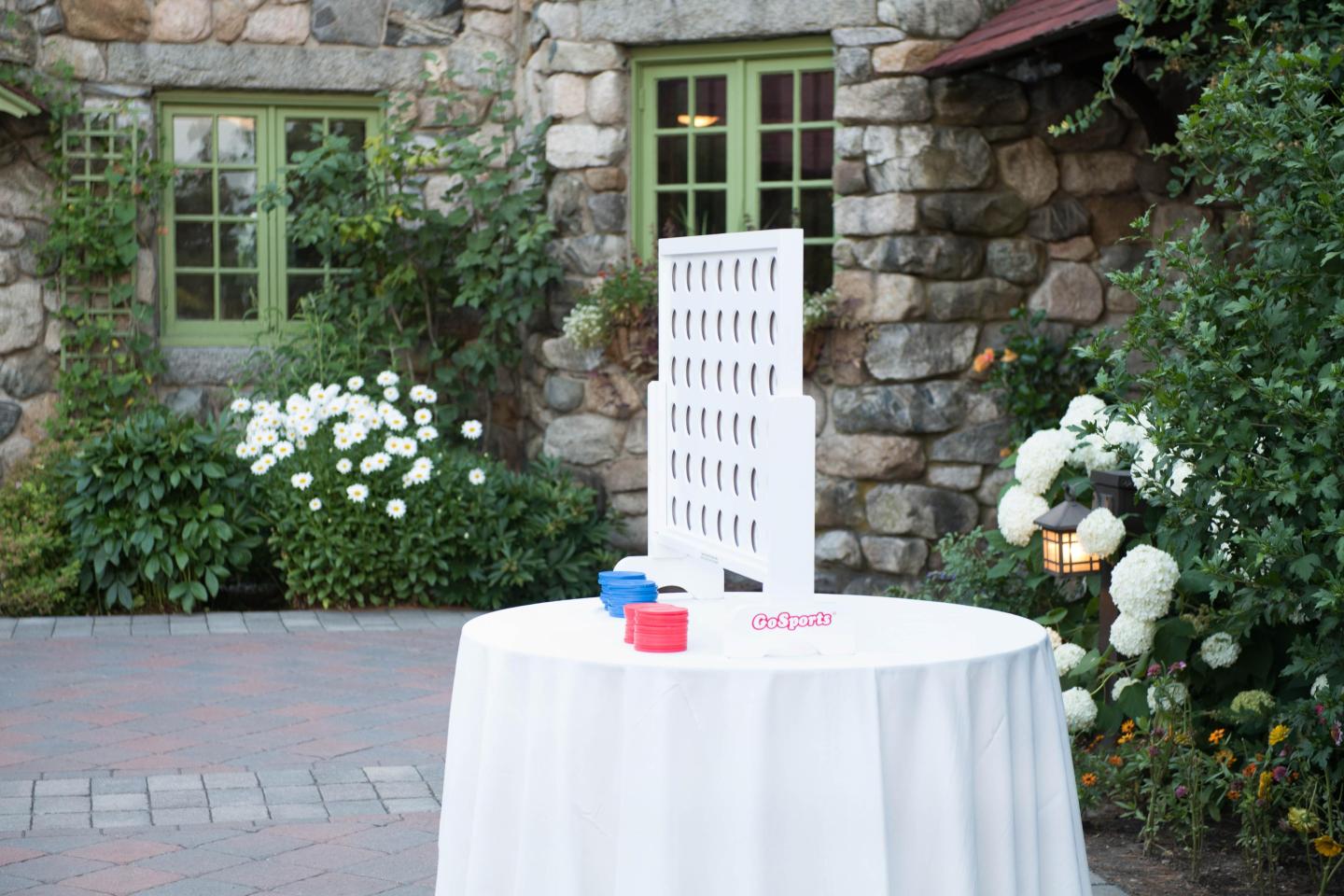 A game set up at a wedding