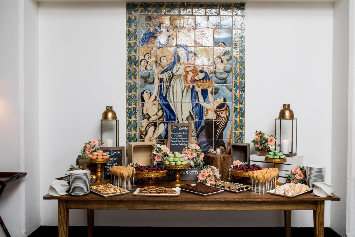 A food display at a wedding