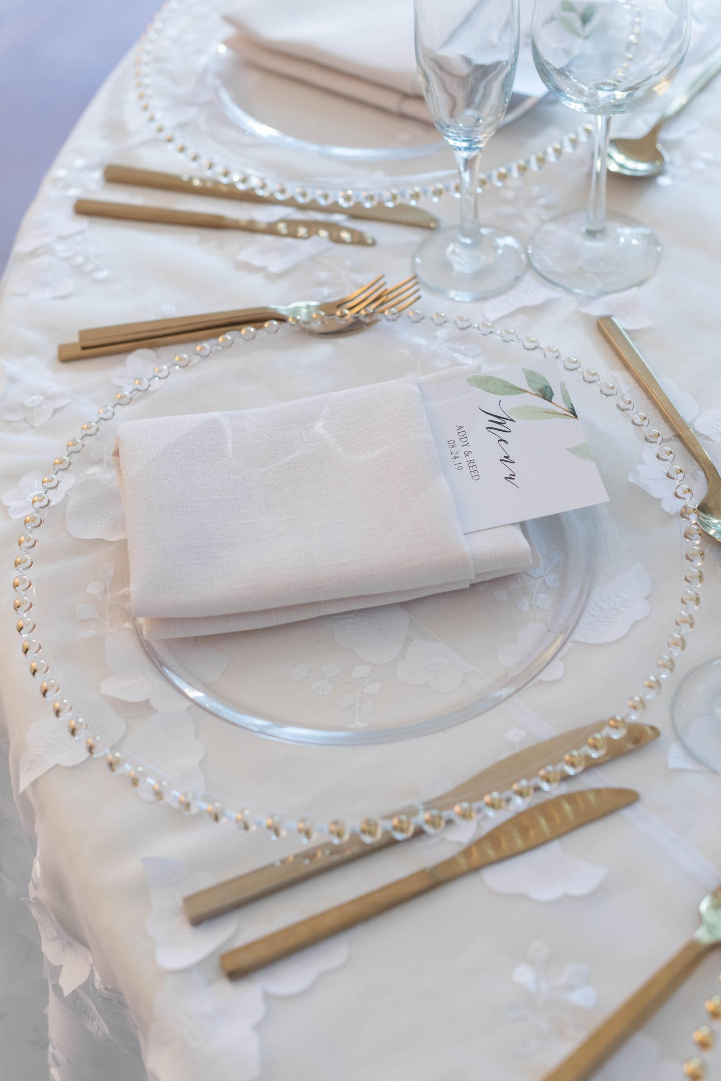 A close up of a place setting