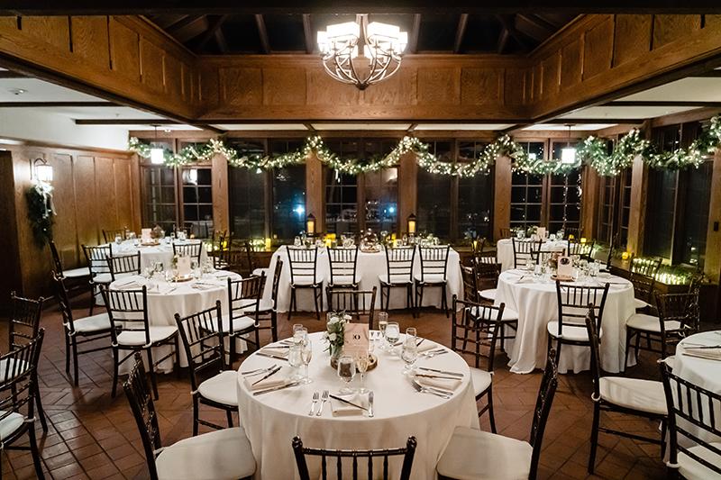 A wedding reception setting