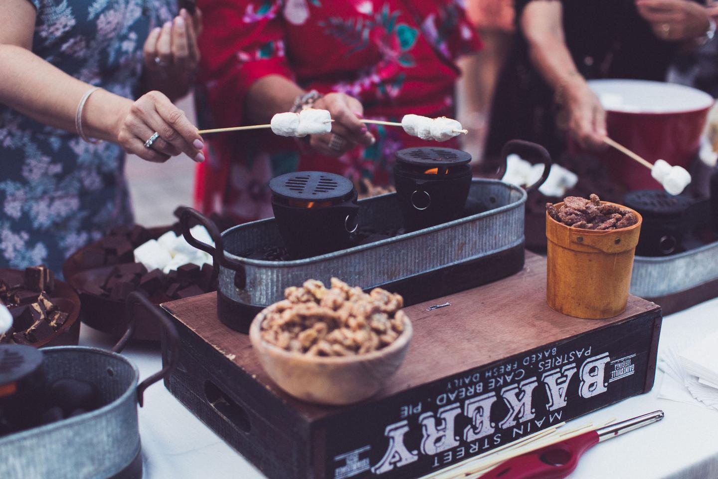 A marshmallow roasting station
