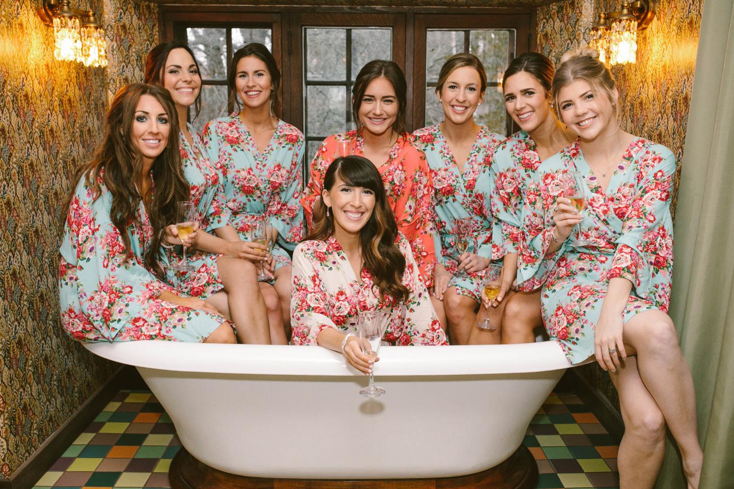 A bridal party in a tub