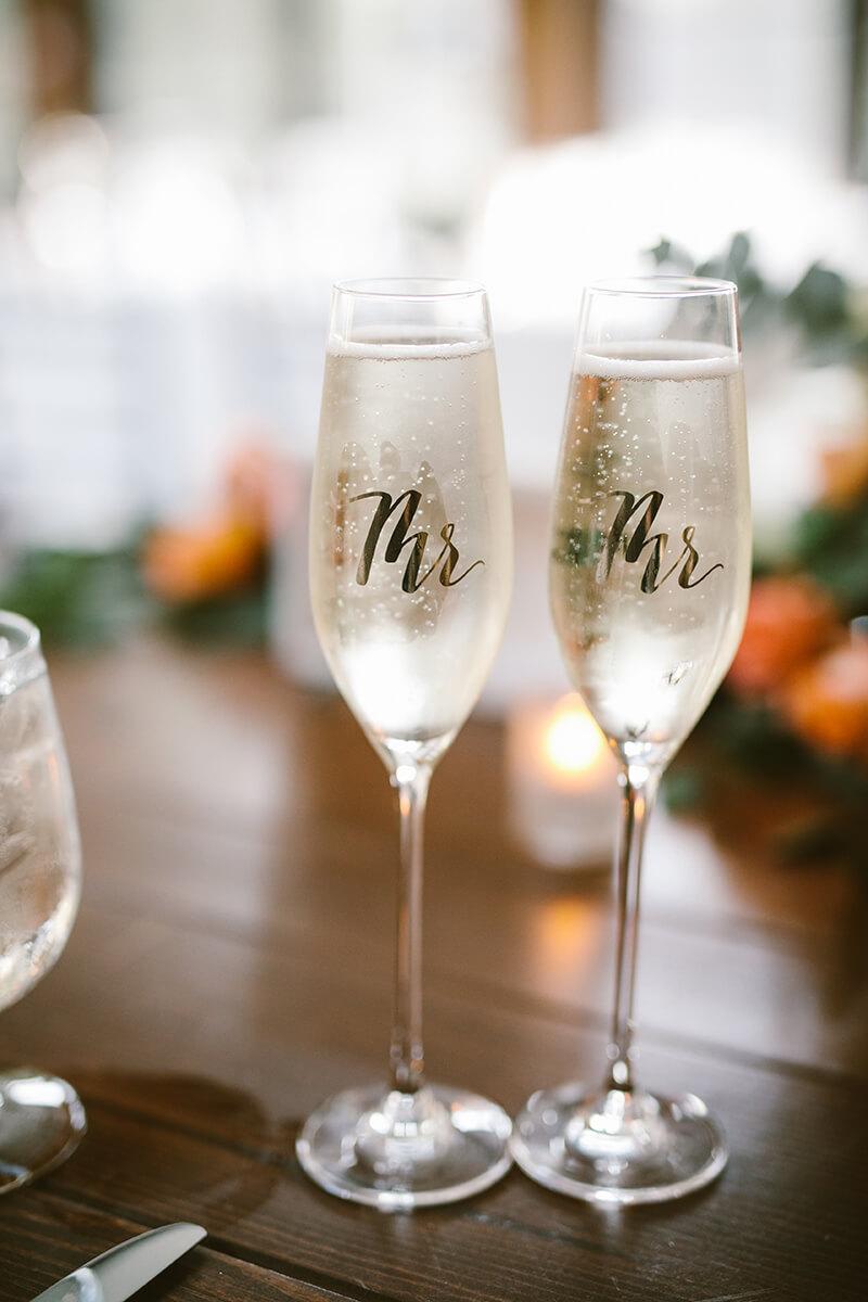 Two champagne glasses