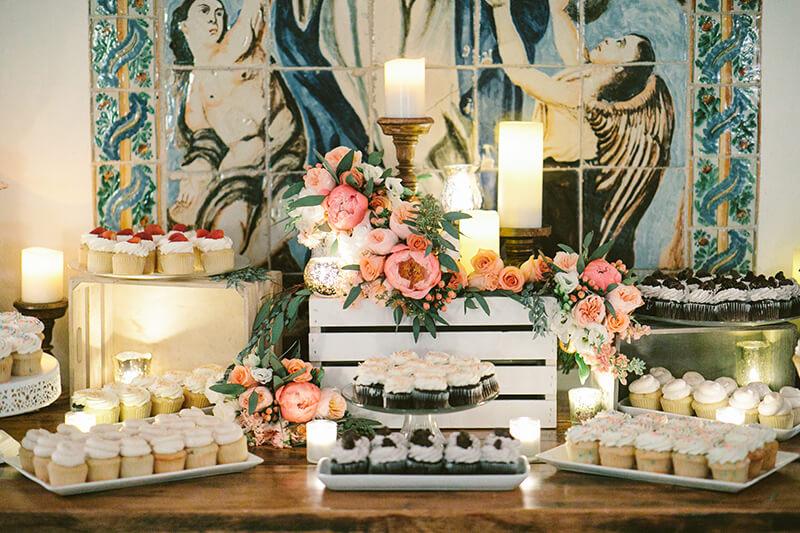 A wedding cake display