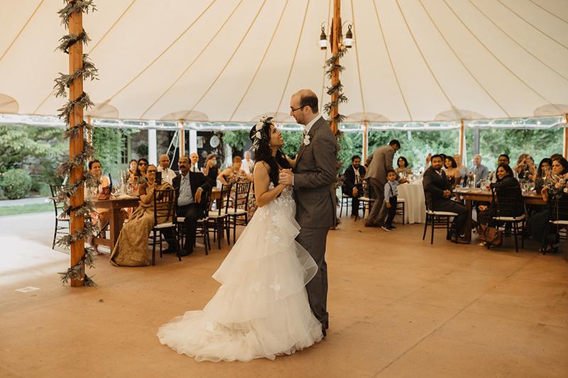 A bride and grooms first dance