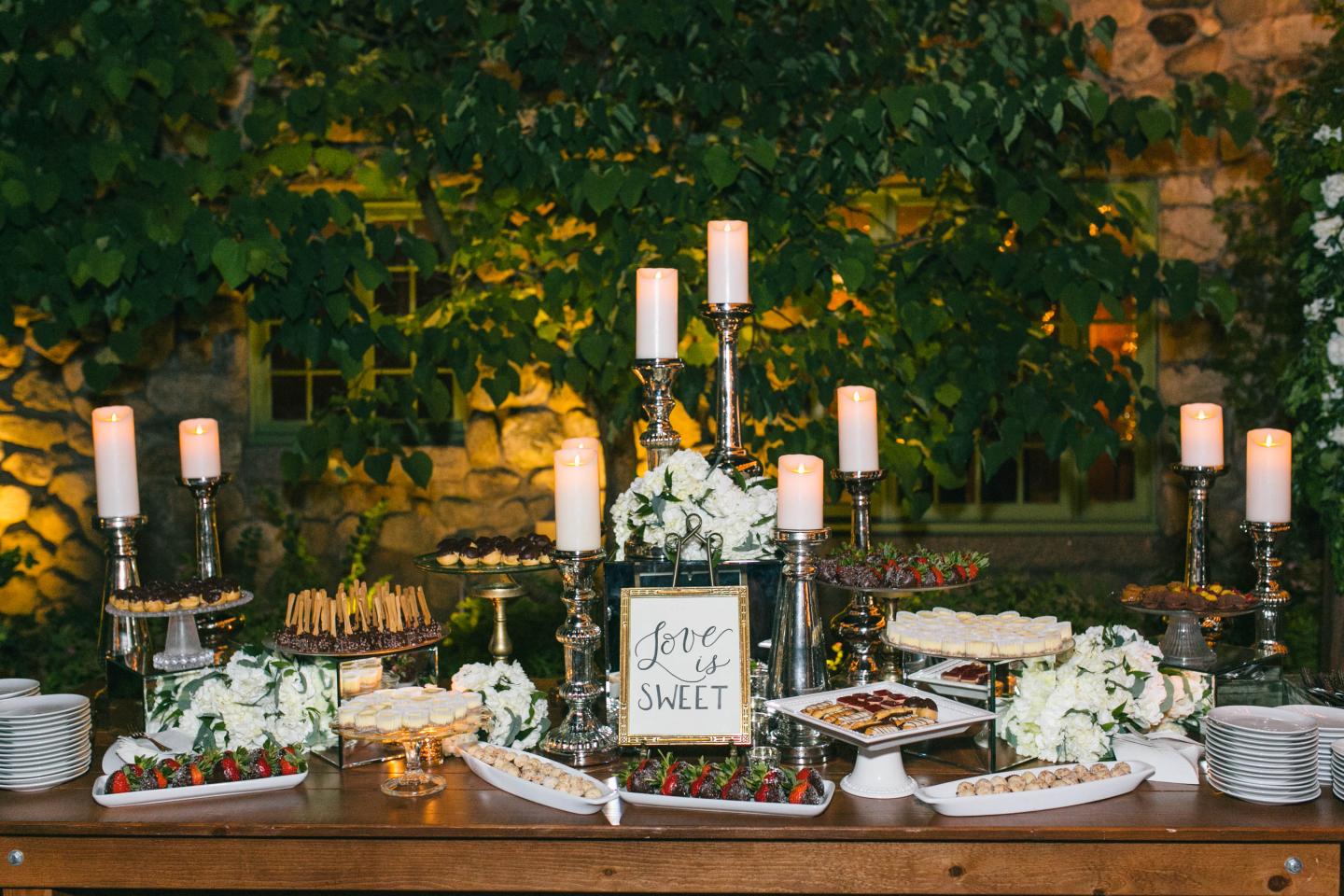A food display at a wedding