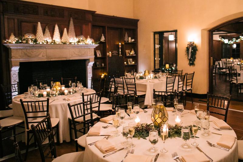 A wedding reception setting