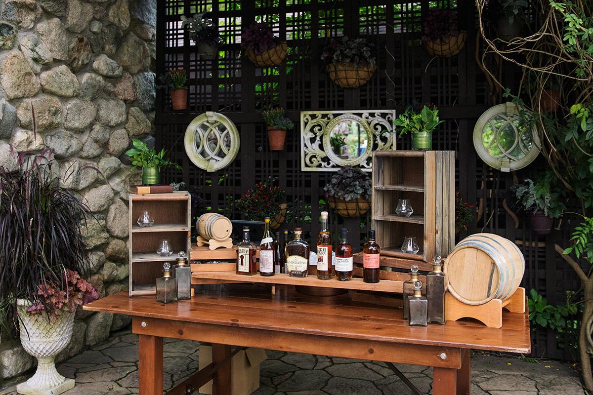 A display of wine set up for an event