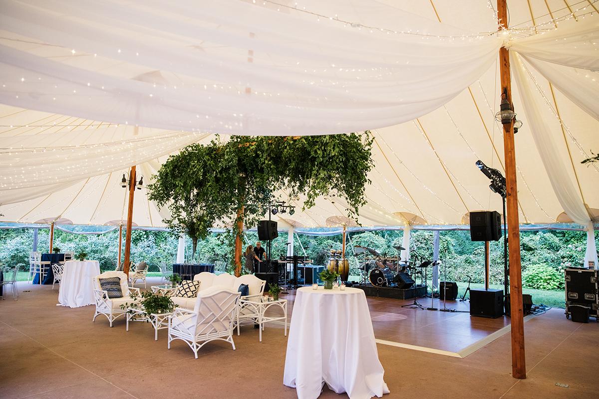 A marquee set up for an event