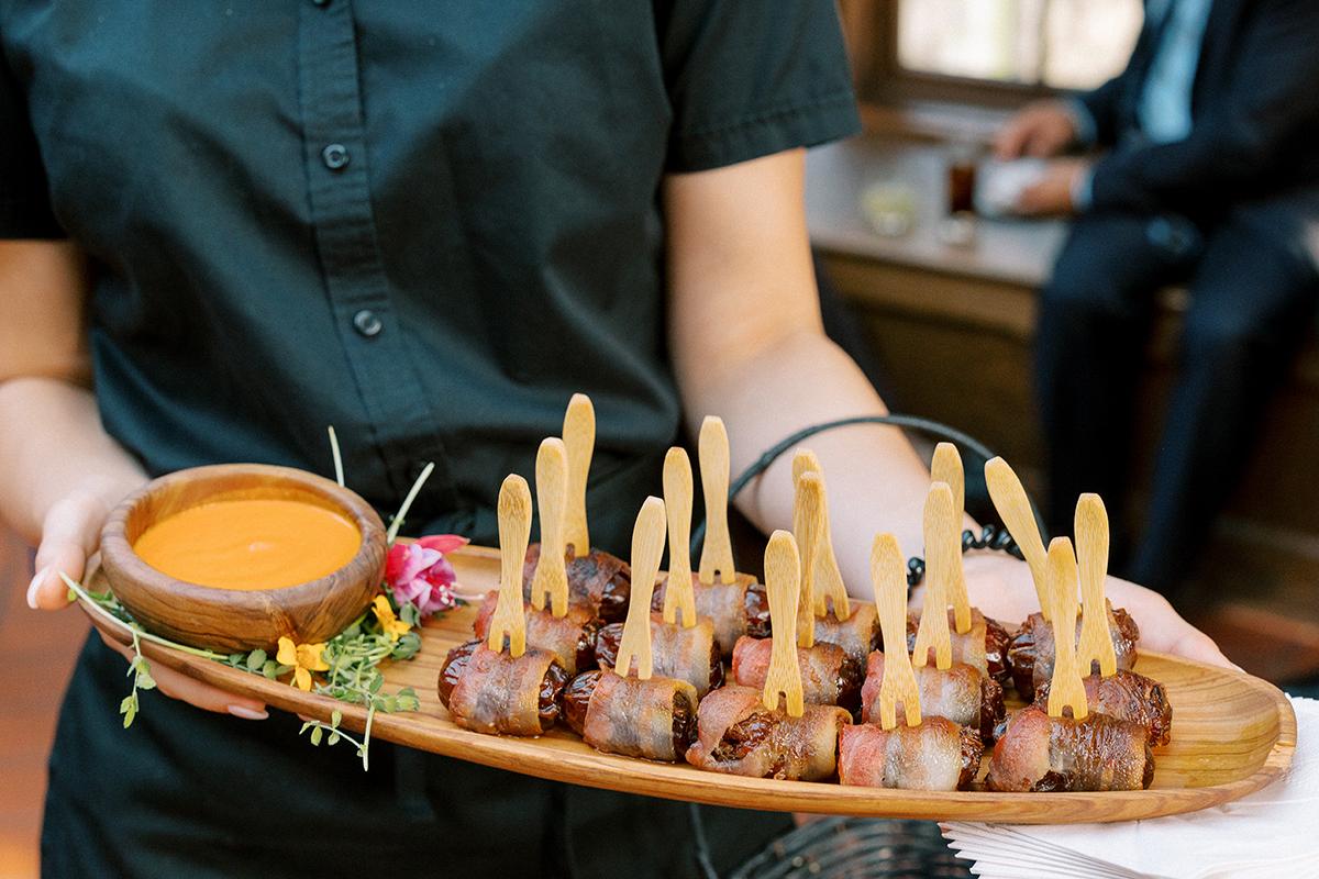 sausage stuffed date appetizer