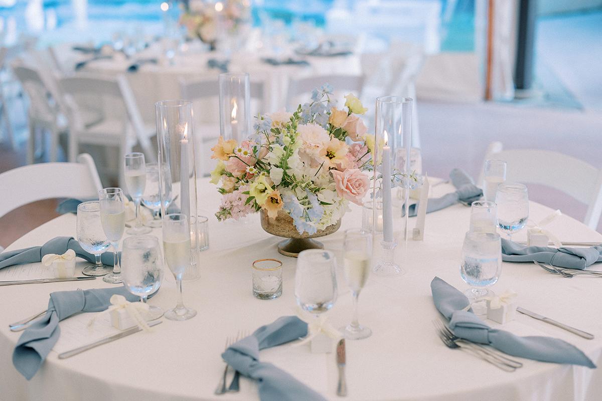tablescape with flower centerpiece