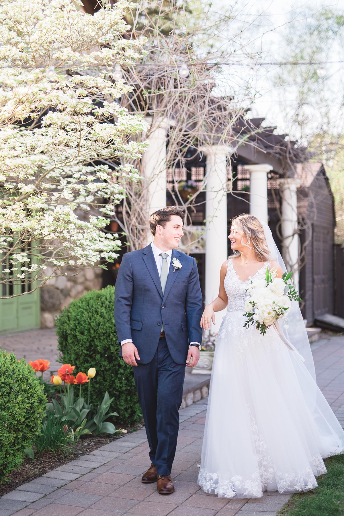 couple in spring garden