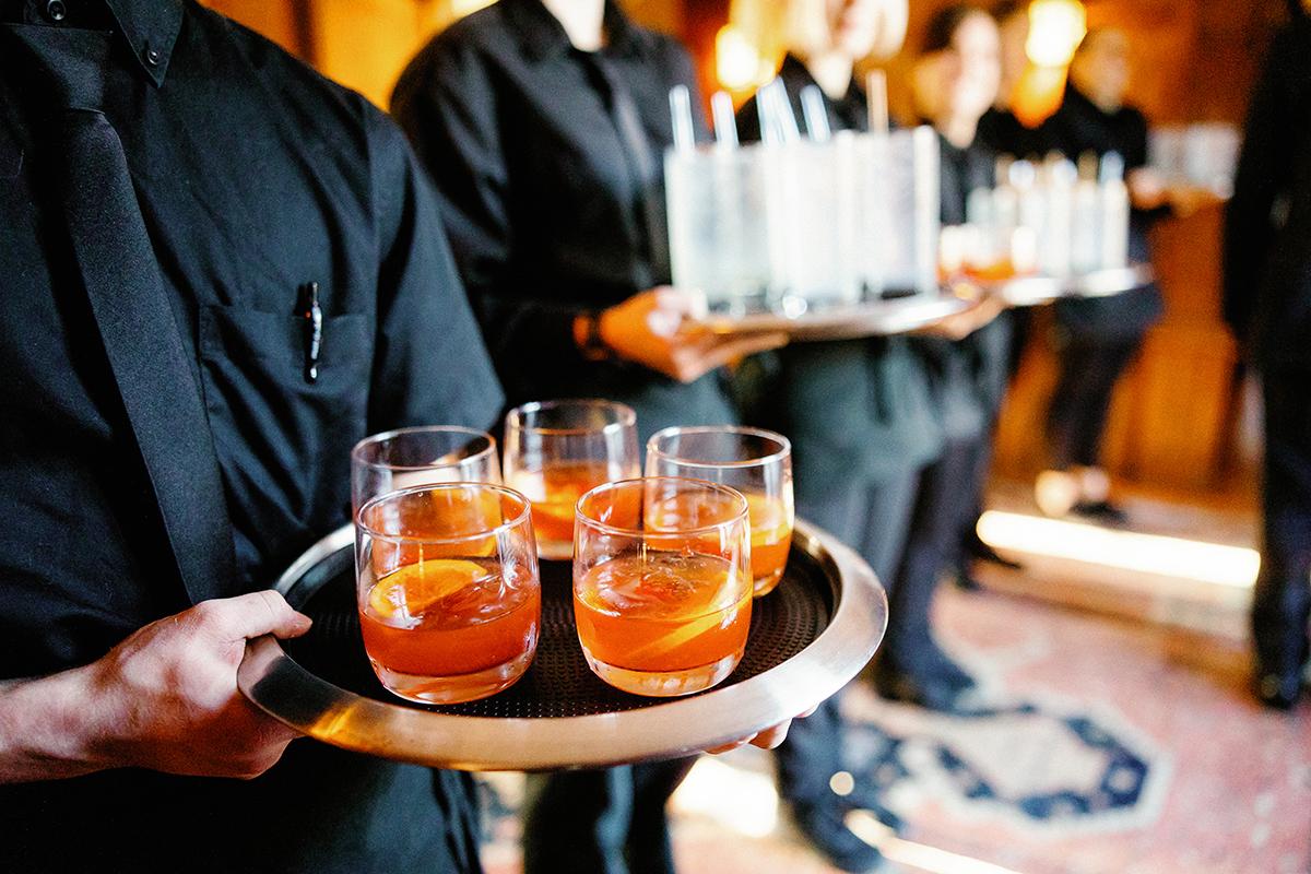 servers with cocktails