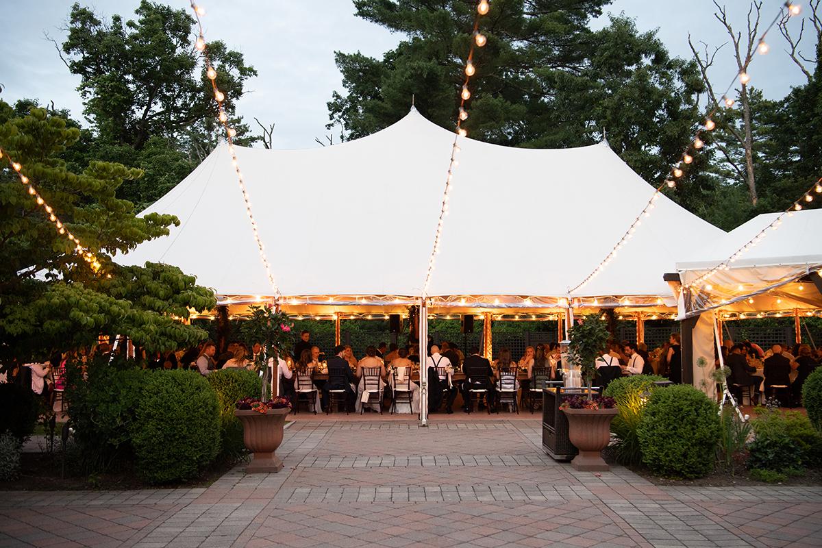 tent reception at dusk