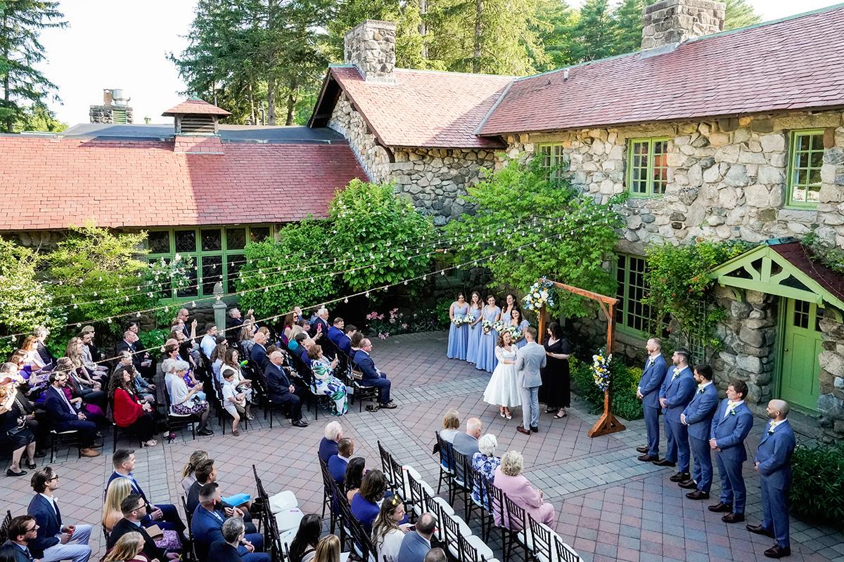 aerial view of courtyard ceremony