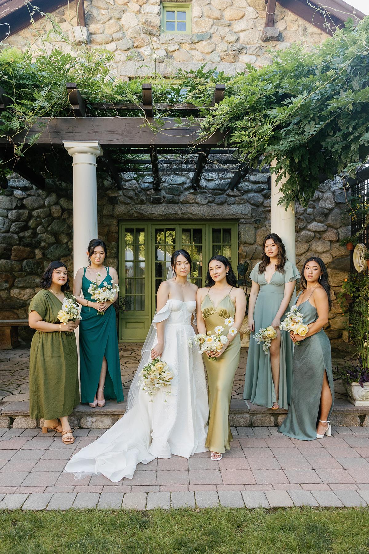 bridesmaids by pergola