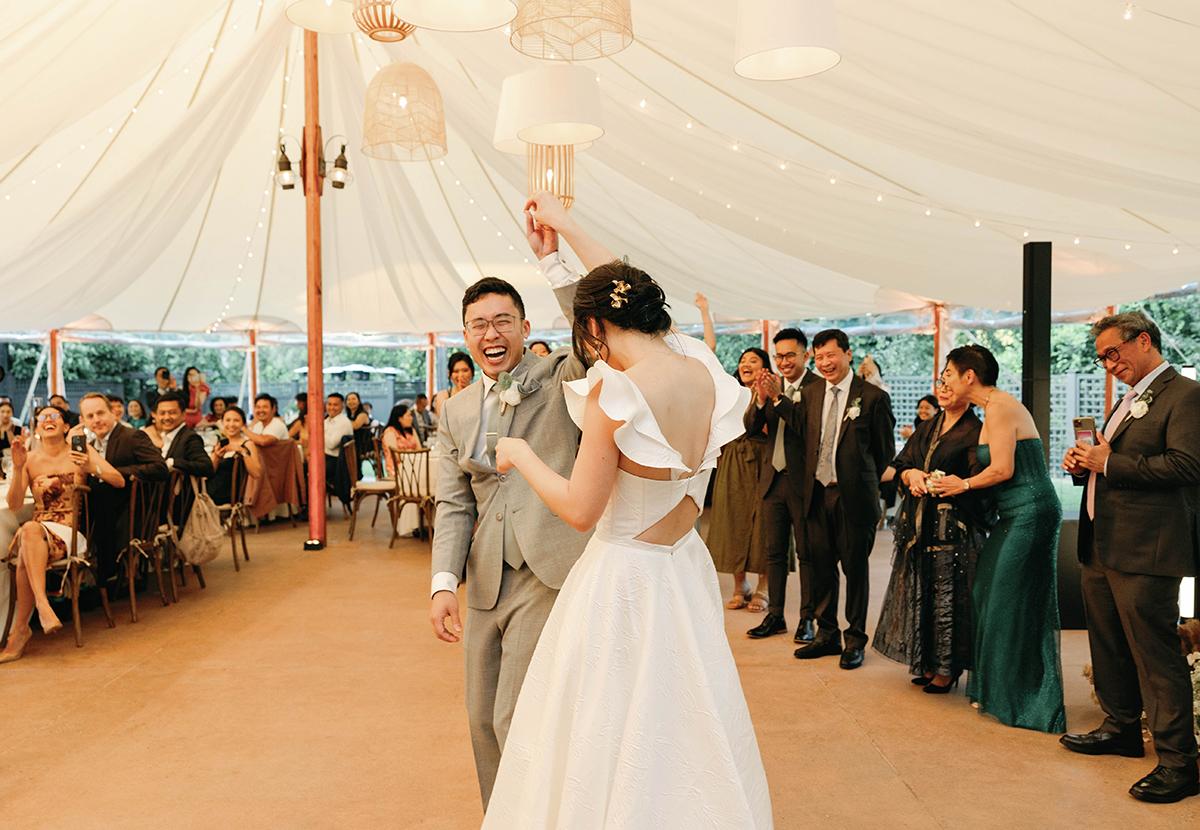 bride and groom first dance