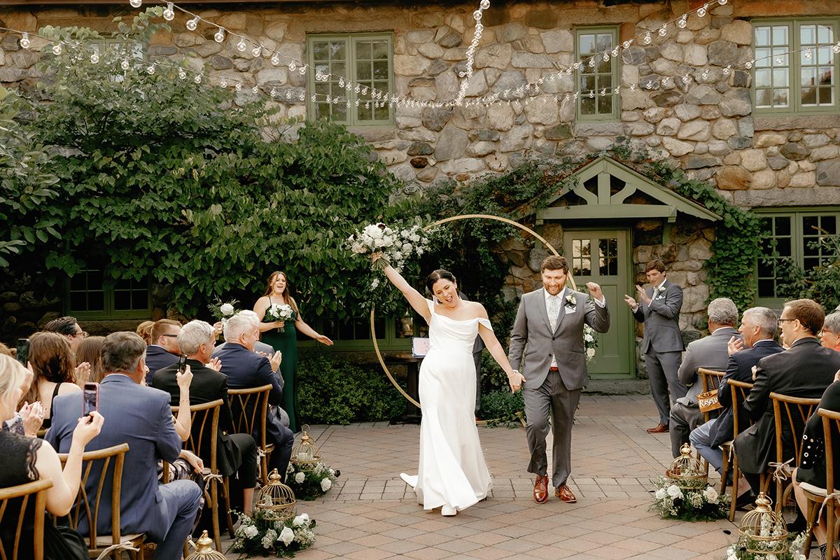 bride and groom ceremony recession