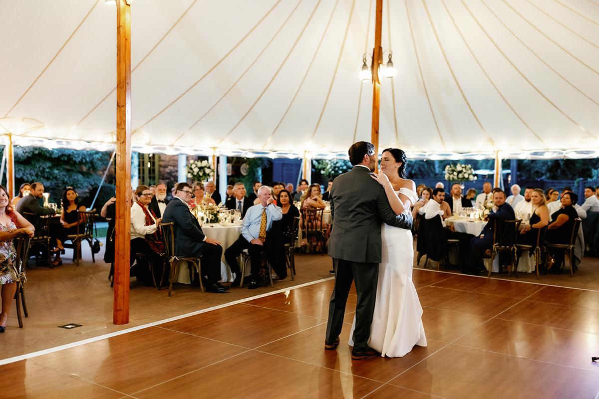 bride and groom first dance