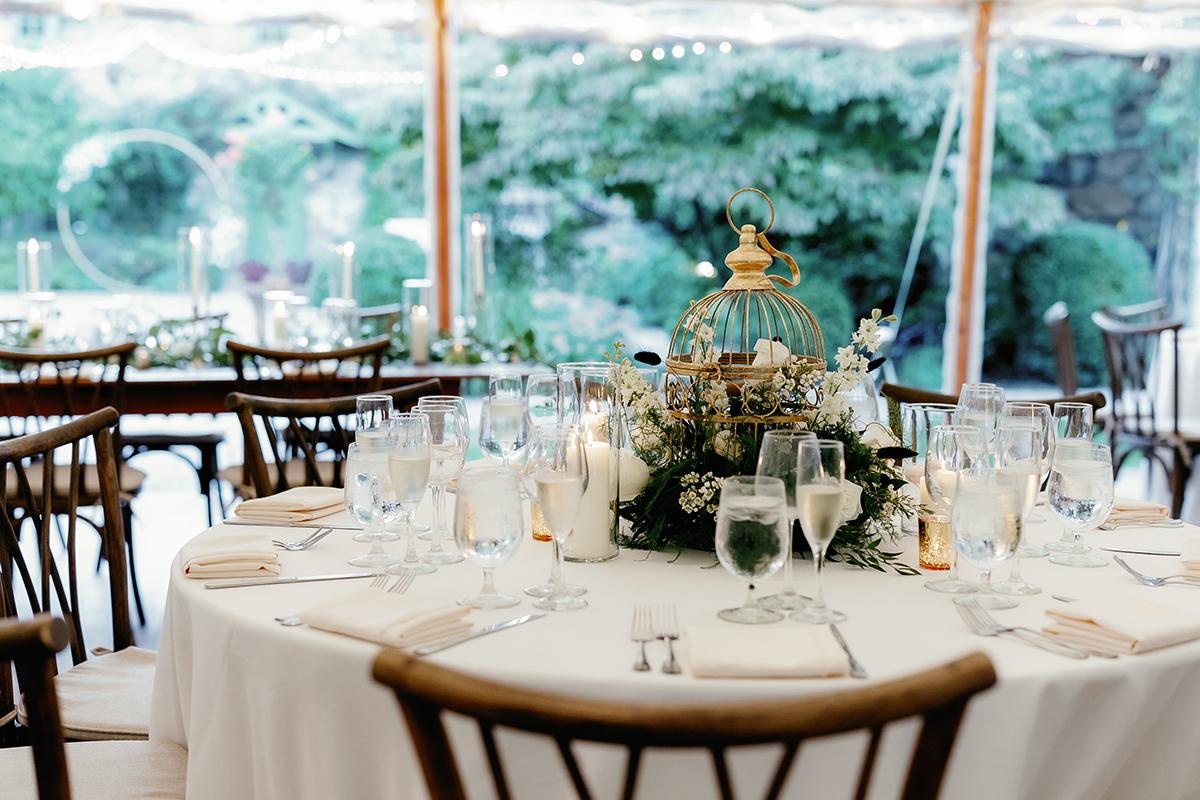 birdcage floral centerpiece tablescape