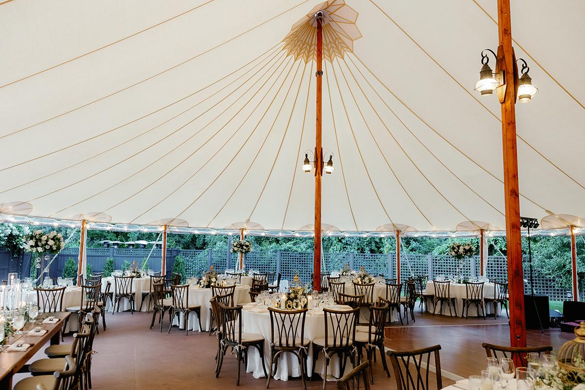 empty tent before reception