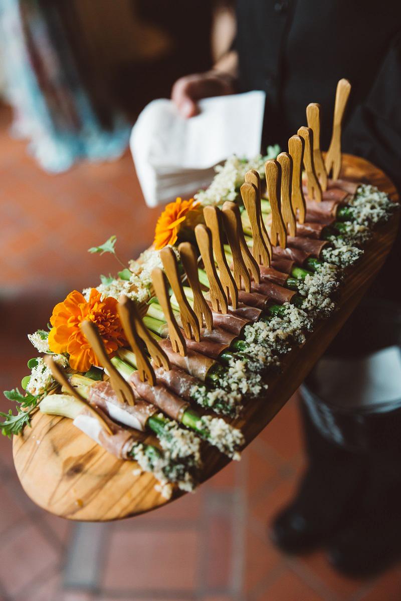 Prosciutto wrapped asparagus