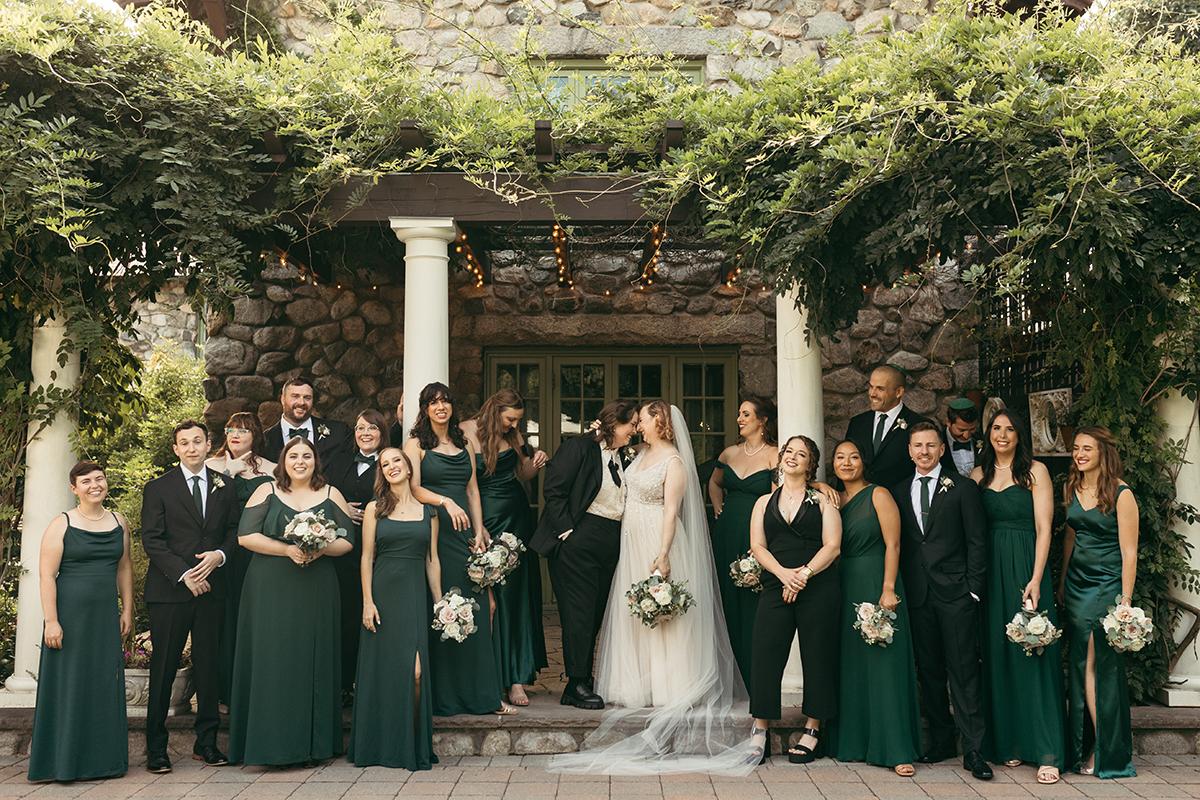 wedding party by pergola