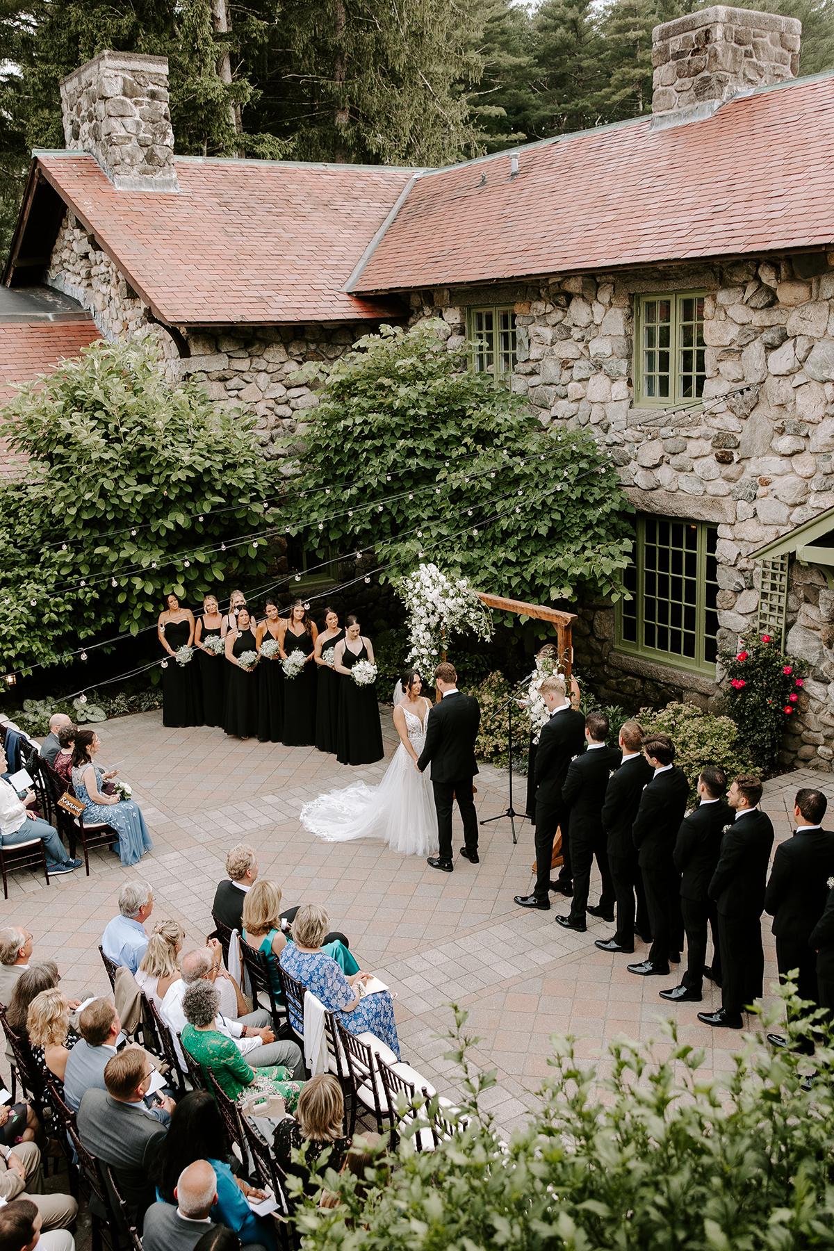 courtyard ceremony aerial view