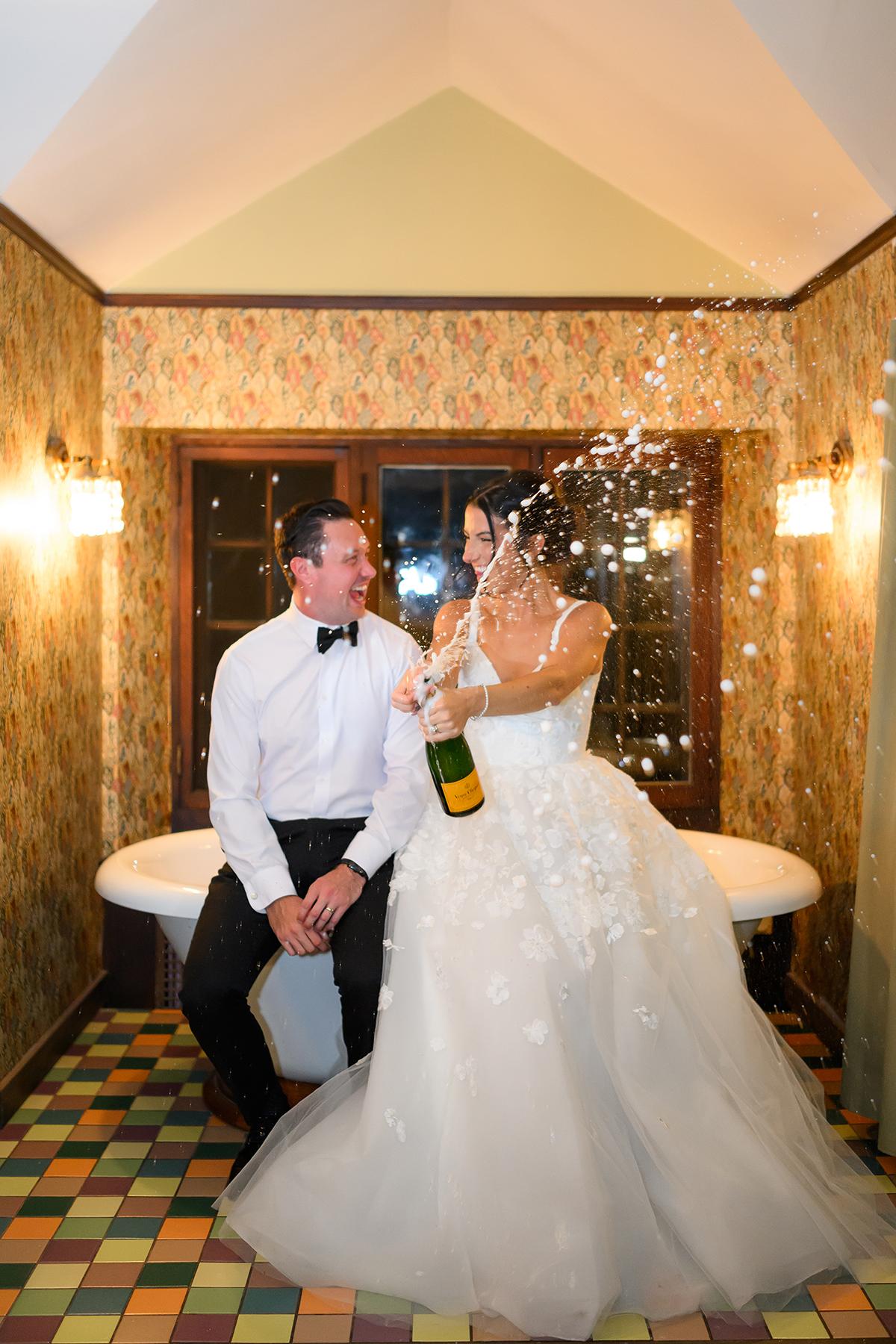 bathroom champagne pop