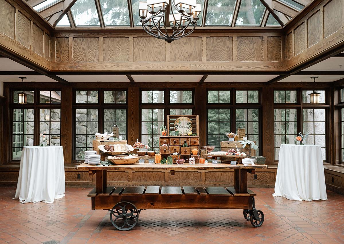 conservatory cheese and crudite station