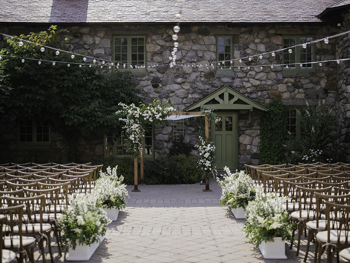 courtyard ceremony with chuppah