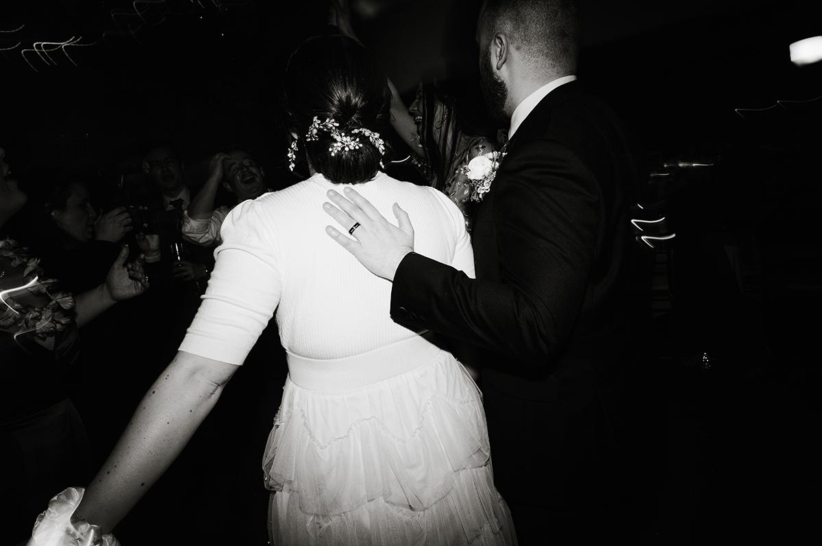 couple send off black and white