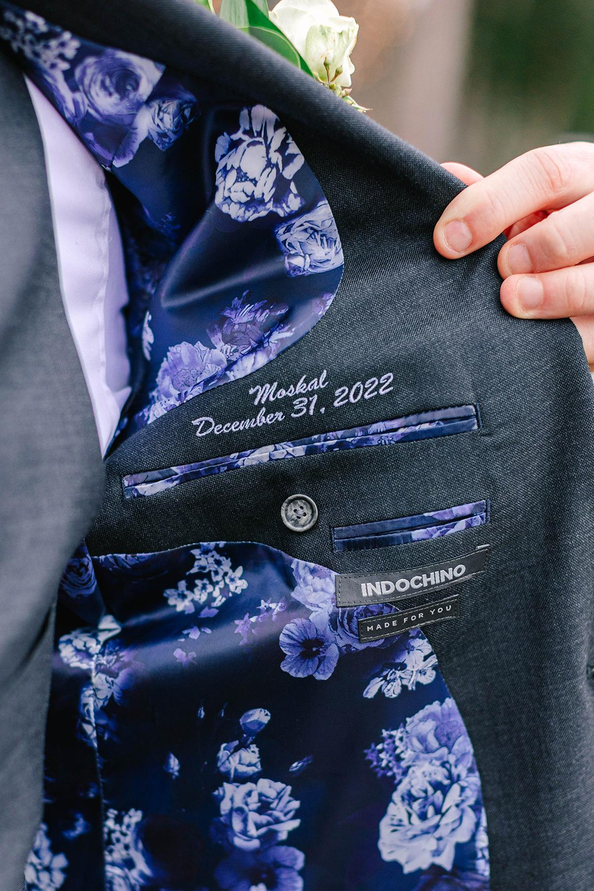 custom suit liner and embroidery